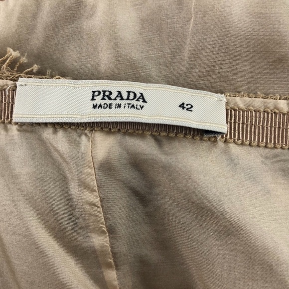 Prada Golden Nude Lace Overlay Skirt Sz 6 - Picture 4 of 12